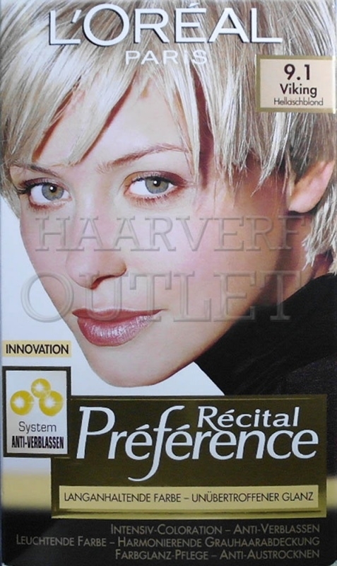 Attent appel output L`Oreal Recital Preference 9.1 Viking Blond | L'Oréal Récital Préférence |  Haarverf Outlet