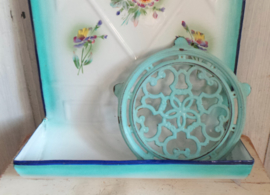 Emaille lepelrek met bloemen VERKOCHT