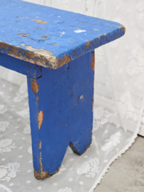 Groot blauw krukje