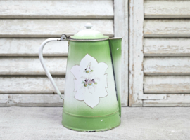 Grote groene koffiepot