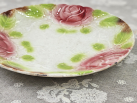 Barbotine bord oudroze roos VERKOCHT