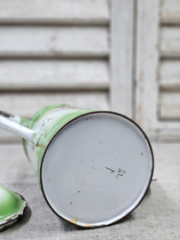Groene koffiepot met viooltjes VERKOCHT