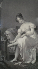 Gravure dame in haar boudoir VERKOCHT