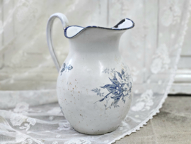 Bol kannetje met blauwe bloemen VERKOCHT