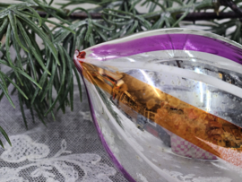 Grote kerstbal paars / oranjei