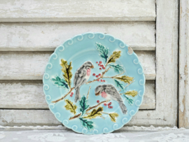 Barbotine bord met vogels