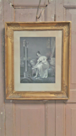 Gravure dame in haar boudoir VERKOCHT