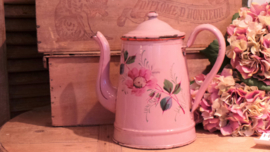 Roze emaille koffiepot VERKOCHT