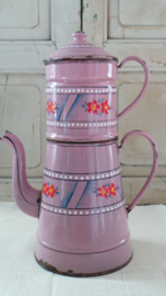 Emaille roze koffiepot VERKOCHT