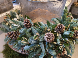 Toef op touw met kerstgroen