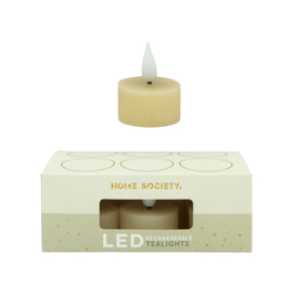 Led waxinelichtjes set v 6 offwhite