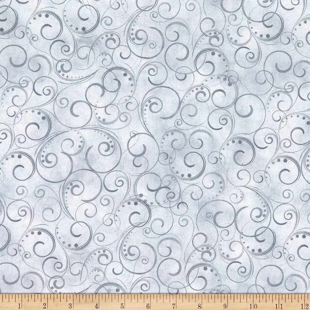 Swirling Splendor 108'' Wide back Cloud Gray