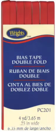Bias Tape 1/4 inch - Scarlet rood (niet opstrijkbaar)
