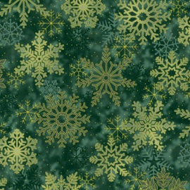 Frosty Snowflakes -Twinkles on Green