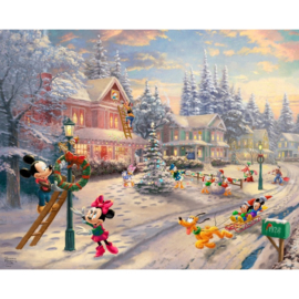 Mickey And Minnie Mouse Victorian Christmas Panel