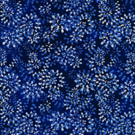 Hoffman Bali Batiks  Scroll Blueberry