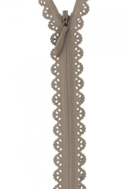 Zipper lace taupe 22 cm