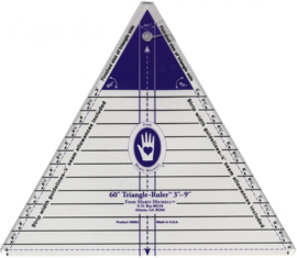 60° Triangle Ruler (Marti Michell) 3 inch tot 9 inch