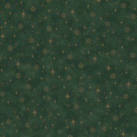 Frosty Snowflakes - Golden Green Stars