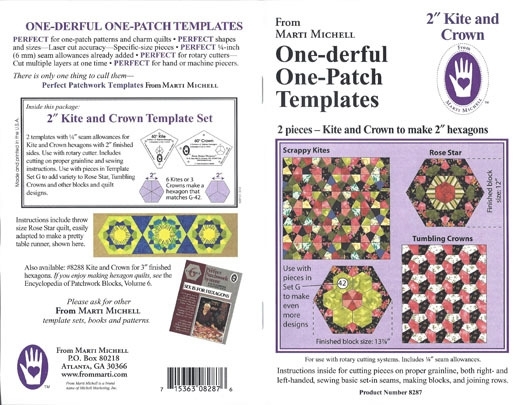One-derful One-Patch Templates - 2 inch Kite & Crown