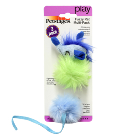 PETSTAGES FUZZY RAT multi-pack