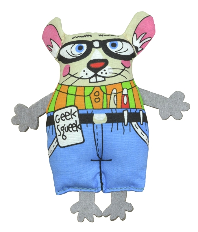 PETSTAGES MADCAP GEEKY SQUEAK MOUSE