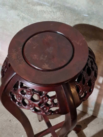 Oude Vintage Chinese Plantentafel Piedestal Rozenhout Sokkel