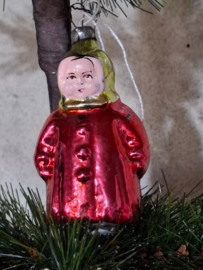Oude Antieke Vintage Kerstbal 8952 USSR Meisje