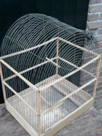 Oude  Brocante Houten Vogelkooi Kooi XL