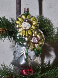 Oude Vintage Kerstbal 10137 Zonnebloem Vrouwtje