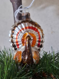 Oude Antieke Kerstbal 8950 Pauw Vogel Feathertree