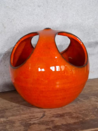 Oude Vintage Bloempot Oranje Ravelli Keramobile