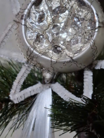 Oude Antieke Kerstbal 10213 Ster Komeet Chenille Tinsel