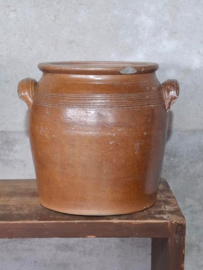 Oude Brocante Franse Grespot Pot Aardewerk Voorraadpot