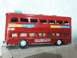 Oud Vintage Blikken Speelgoed - China - Dubbeldekker Bus Super Express