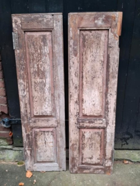 Oude Brocante Set Sobere Luiken Patina Hardhout Naturel