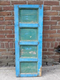 Oude Antiek Brocante Luik Patina Hardhout Blauw