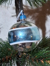 Oude Antiek Vintage Kerstbal 10322 Blauw
