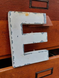 Oude Vintage Metalen Gevel Letter Reclame Zink -E-