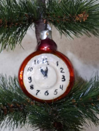 Oude Antieke Vintage Kerstbal 9820 USSR Klok Wijzerplaat