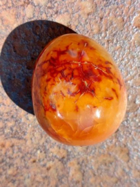 Geslepen Bloedcarneool Edelsteen Mineralen Knuffelsteen