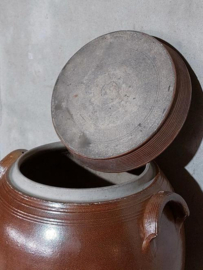 Oude Brocante Franse Grespot Pot Zuurkool Voorraadpot
