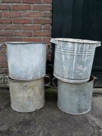 Oude Brocante Zinken Emmer Teil