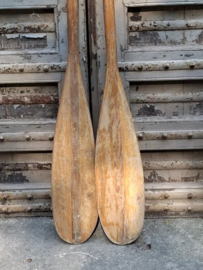 Oude Vintage Houten Peddels Roeispanen