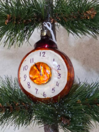 Oude Antieke Vintage Kerstbal 9818 USSR Klok Wijzerplaat