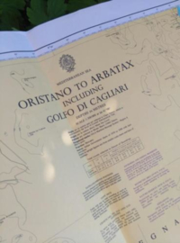 Oude Nautische Zeekaart Golf di Cagliari - Italie