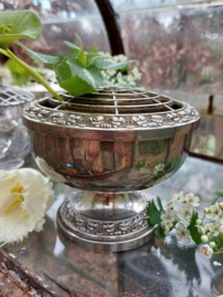 Oude Brocante Engelse Pique Fleur Flowerbowl Bloemensteker Kristal