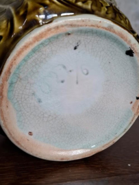 Oude Antieke Art Deco Planter Bloempot Majolica Iris