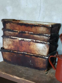 Oude Brocante Metalen Bakvorm Bakblik Bakje