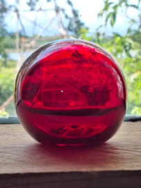 Oude Antiek Vintage Glazen Drijver Rood